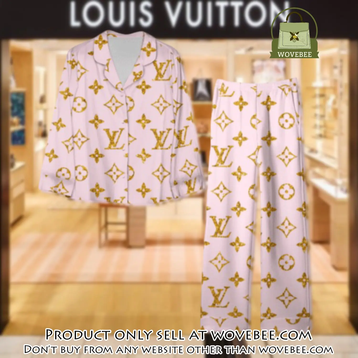 Trending luxury lv satin pajama set pjs1097 wvb1348201